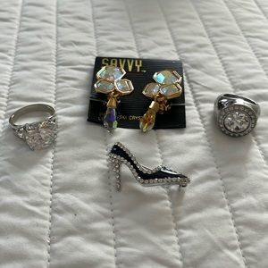 Assortment of Swarovski and other crystal jewelry